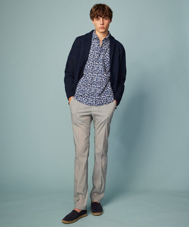 JOSEPH ABBOUD 【清涼感】テクスチャライズドライ フラワーエアリノ シャツ ホワイト系6