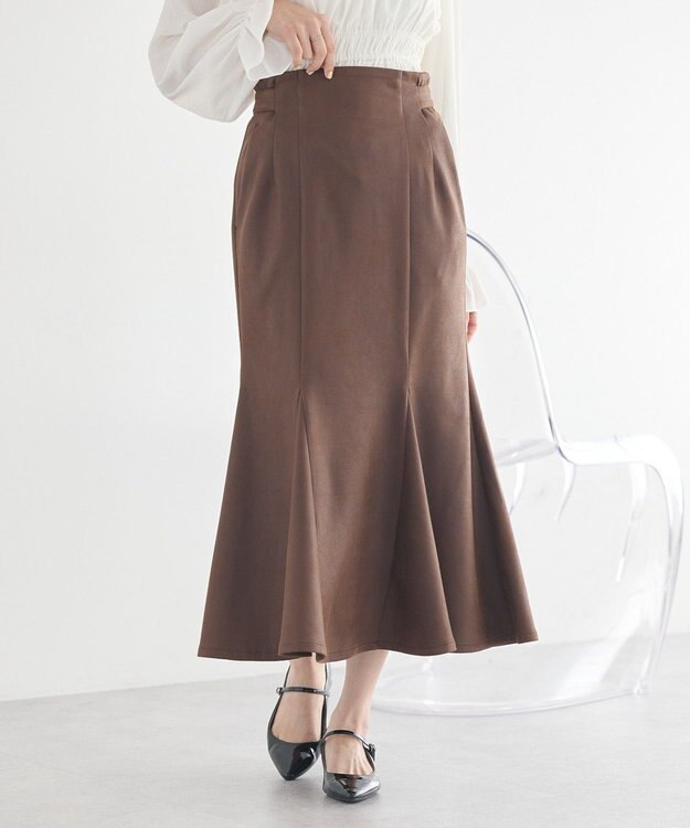 earth music&ecology フェイクレザーマーメイドスカート Brown