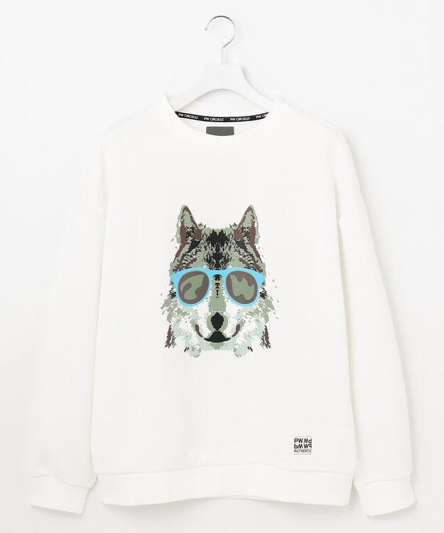PW CIRCULUS 【MEN】ウルフモチーフスエット ホワイト系