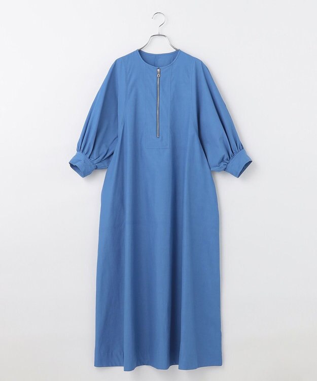 #Newans 【ANSWER for Co-Creation】ジップデザインパフスリーブワンピース ブルー系