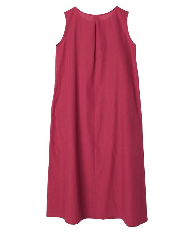 Green Parks 綿麻混ノースリーブワンピース Deep Red