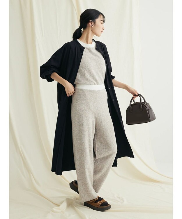 CRAFT STANDARD BOUTIQUE レーヨンデシンバンドカラーワンピース Black