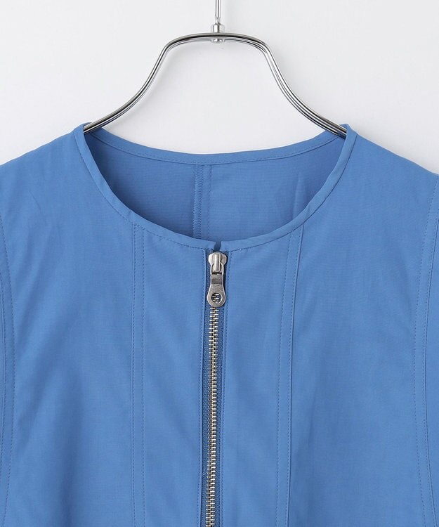 #Newans 【ANSWER for Co-Creation】ジップデザインパフスリーブワンピース ブルー系