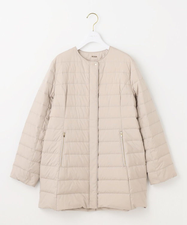 ANY SIS S 【2WAY】ノーカラーミドル ダウン ベージュ