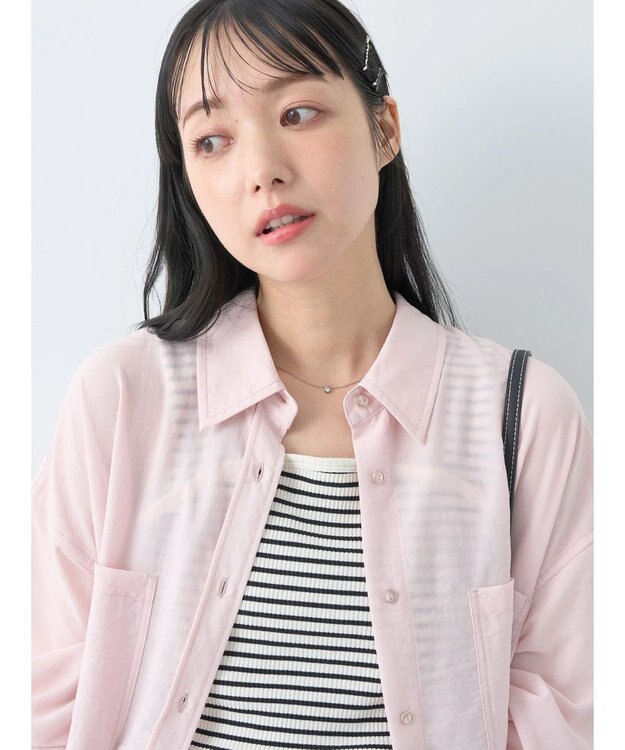 earth music&ecology ウ゛ィンテージボタンフロントポケットシャツ Light Pink