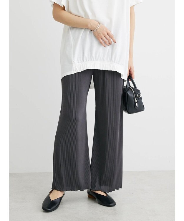 Green Parks プリーツ風カットパンツ Charcoal Gray