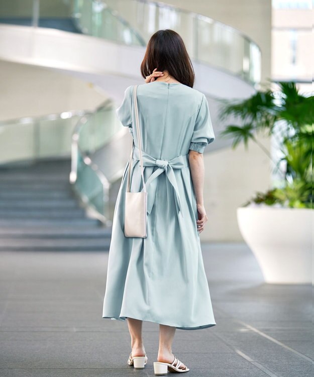 Tiaclasse 【洗える】パフスリーブワンピース ミント