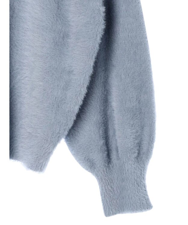 earth music&ecology ミニシャギーＶネックカーディガン Blue