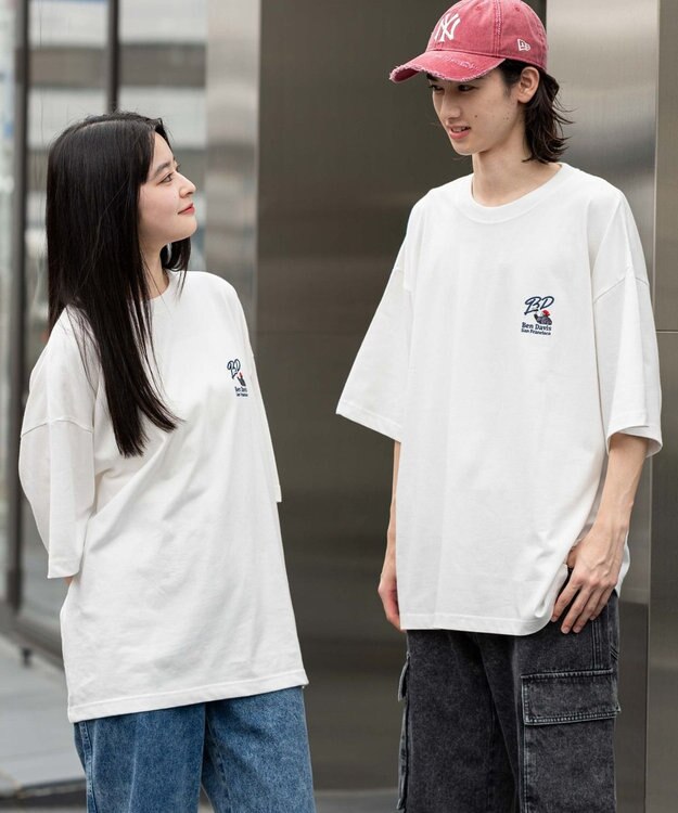 WEGO 【接触冷感/吸水速乾/ユニセックス着用ITEM/SMLサイズ展開】別注BENDAVISクールタッチワンポイントT（SS） ホワイト