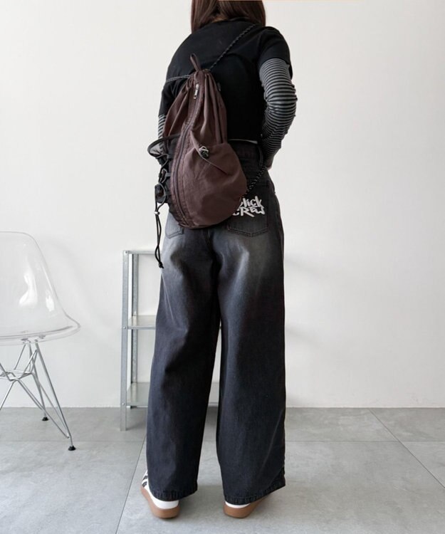 WEGO 【ユニセックス着用ITEM】センターzipナップサック ブラウン