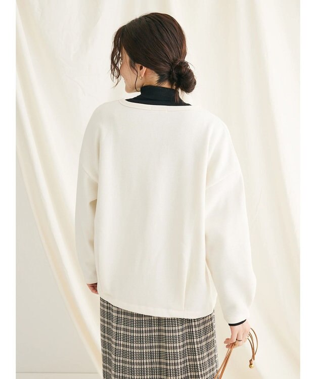 CRAFT STANDARD BOUTIQUE 裏起毛リングドットカーディガン Ivory