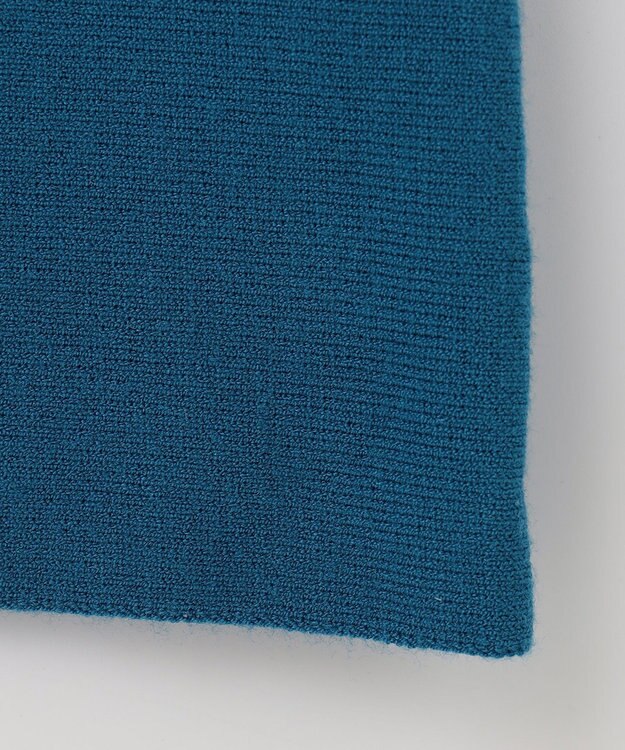 自由区 【洗える】レーヨンポリエステルスムース チュニック丈ニット ブルー系