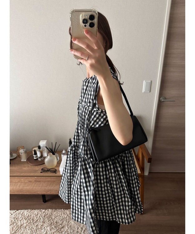 Green Parks コルセット風ミニワンピースⅡ Gingham Check