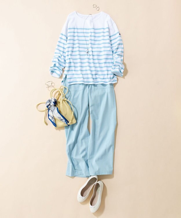 23区 【洗える】スラブツイルストレッチ ベイカー パンツ [WEB限定]スカイブルー系