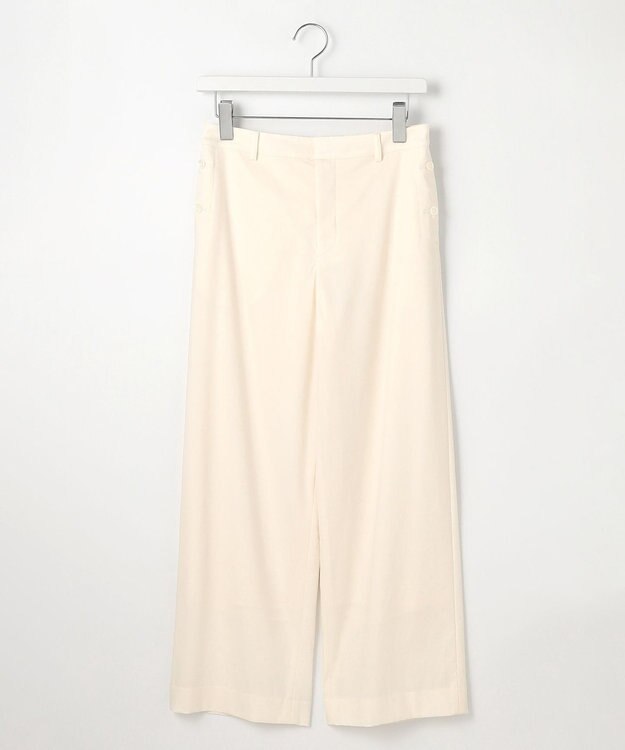 J.PRESS LADIES S 【セットアップ対応・洗える】セルロースリネンストレッチ ワイド パンツ ホワイト系