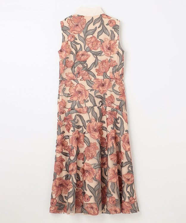 GRACE CONTINENTAL フラワー刺繍ミディドレス ピンク