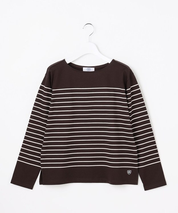 J.PRESS LADIES バスクボーダー カットソー ダークパープルベース系