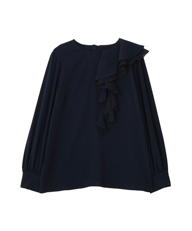 YECCA VECCA アシメラッフルブラウス Navy