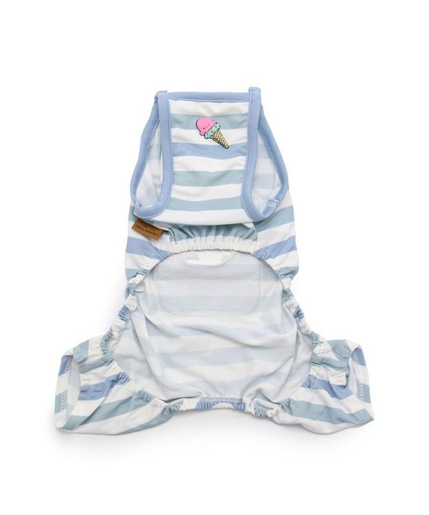 PET PARADISE スヌーピー ポケット付き ジョークール柄 ロンパース 【小型犬】 水色