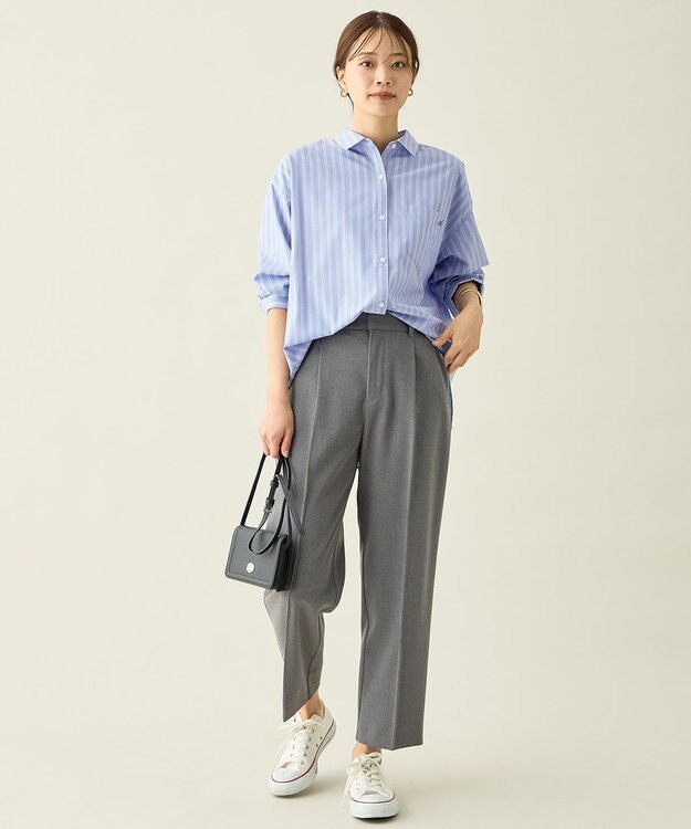 ANY オーバーサイズシャツ ブルーストライプ