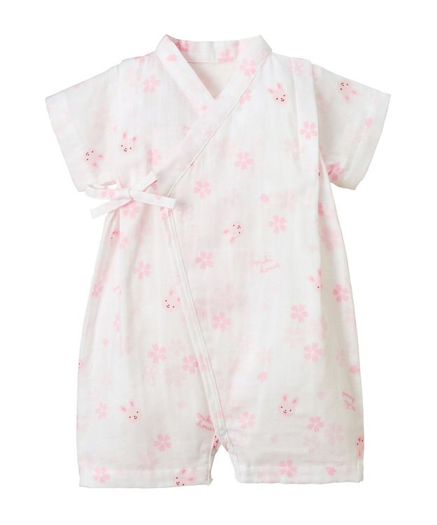 MIKI HOUSE HOT BISCUITS 【ミキハウス】【50-80cm】甚平オール ピンク