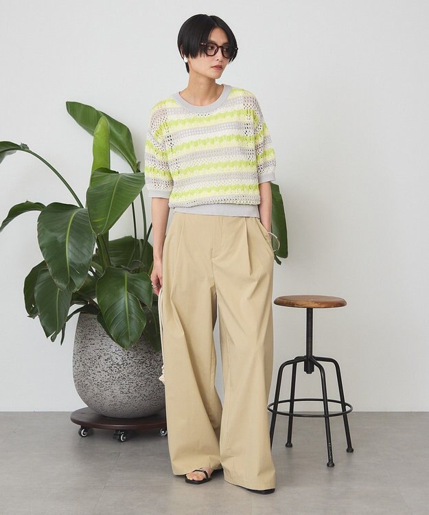 AMERICAN HOLIC マルチボーダー配色ニット Yellow