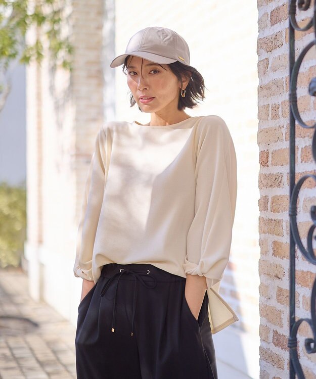 ANY 【UVケア/手洗い可/吸水速乾/ポケッタブル/サイズ調整可】プレート付キャップ グレージュ