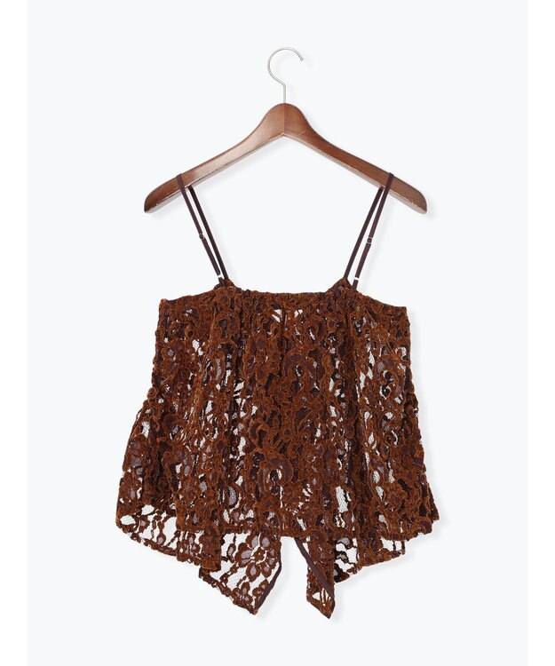 Te chichi ベロアレースキャミソール ブラウン