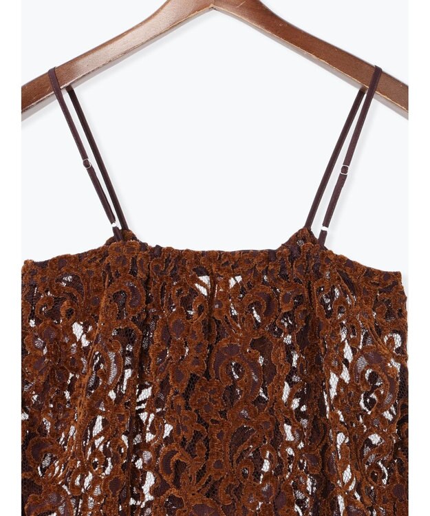 Te chichi ベロアレースキャミソール ブラウン