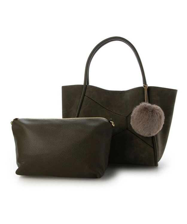 UNBILLION カシュカシュ cachecache / 通しハンドルパッチワークトート カーキ