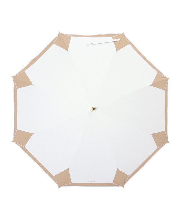 MOONBAT 【フルラ （FURLA）】晴雨兼用日傘 長傘 バイカラーロゴ刺繍 一級遮光 UV ホワイト