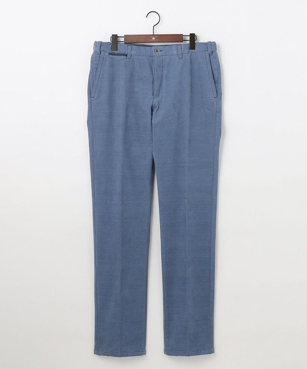 JOSEPH ABBOUD 【キングサイズ・ウエストも伸びる！/2WAYストレッチ/暖かい/オーガニック】オーガニックコットン ウオーム パンツ ブルー系