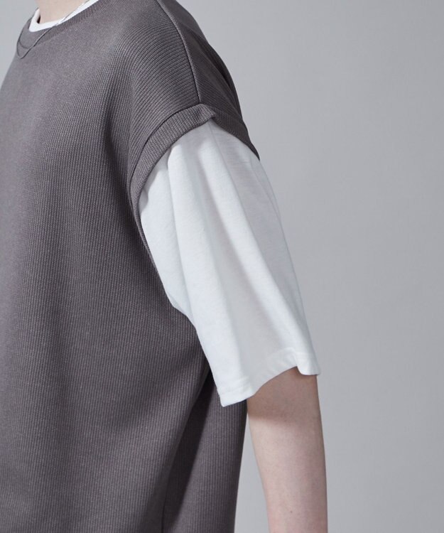 WEGO フェイクレイヤードベストT（S） ダークグレー