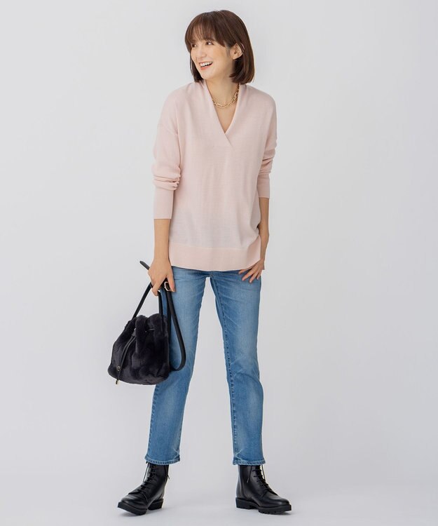 23区 【CLASSY.1月号掲載】フェイクファー ショルダーバッグ グレー系