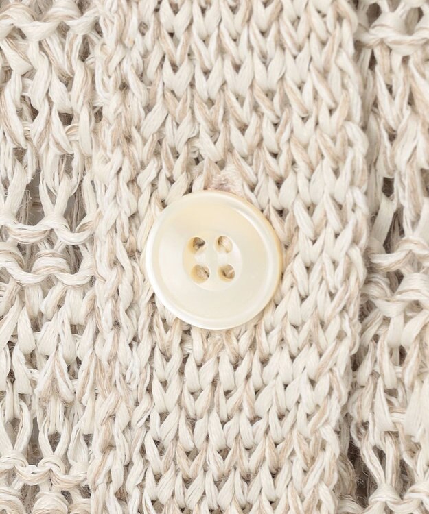 23区 S 【洗える】テープミックススカシ ドルマン ニットベスト ベージュ系