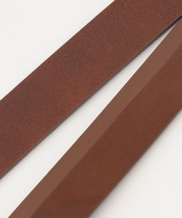 自由区 スクエアバックル ベルト ブラウン系