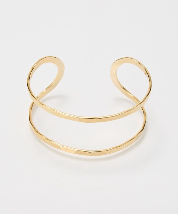 Phoebe 【金属アレルギー対応】2ラインテクスチャーワイドカフバングル　ゴールド/ニッケルフリー ゴールド