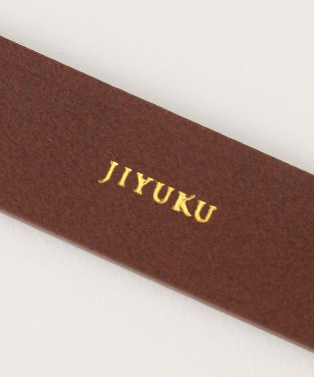 自由区 スクエアバックル ベルト ブラウン系