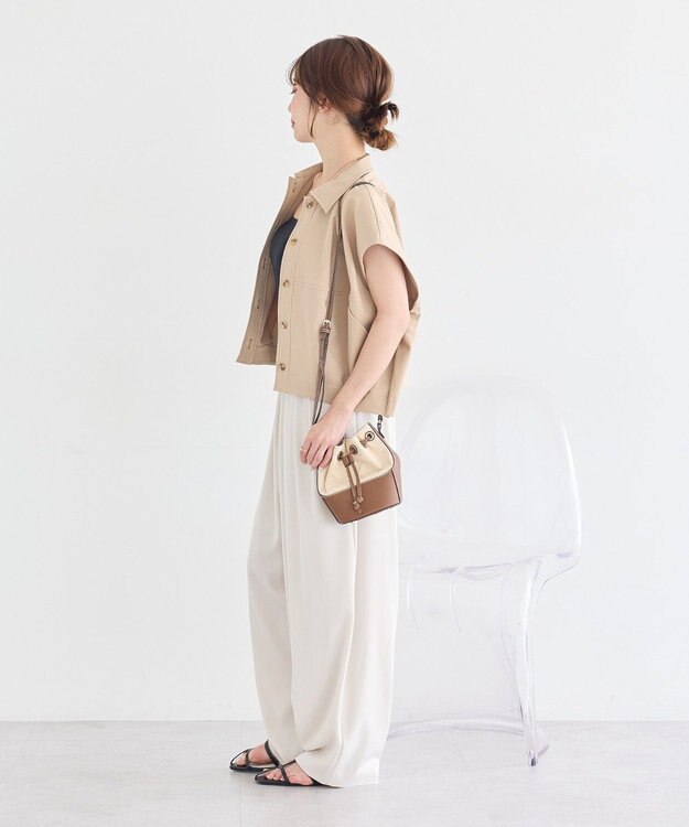 earth music&ecology コクーンフォルムシャツ Beige