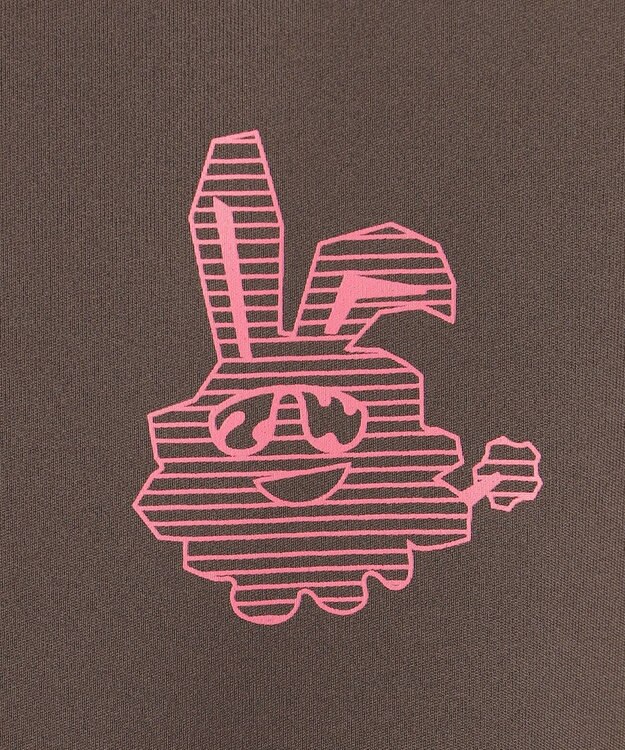 PW CIRCULUS 【吸水速乾 / UV遮蔽率99.5% UVカット / ストレッチ】【WOMEN】ラビットグラフィック ロングスリーブモックT ゴルフウェア レディース ダークブラウン系