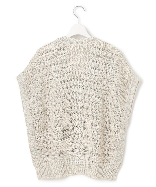 23区 【洗える】テープミックススカシ ドルマン ニットベスト ベージュ系