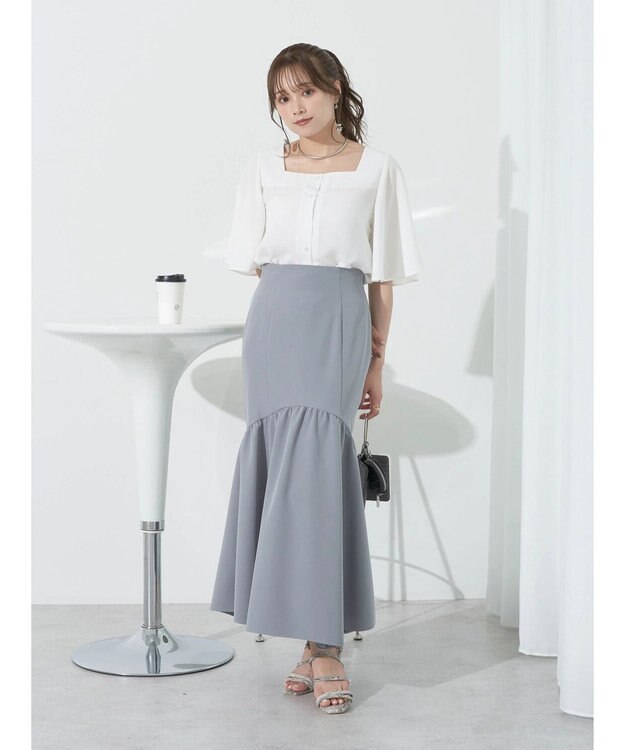 earth music&ecology ２ＷＡＹショルダースリットブラウス Off White