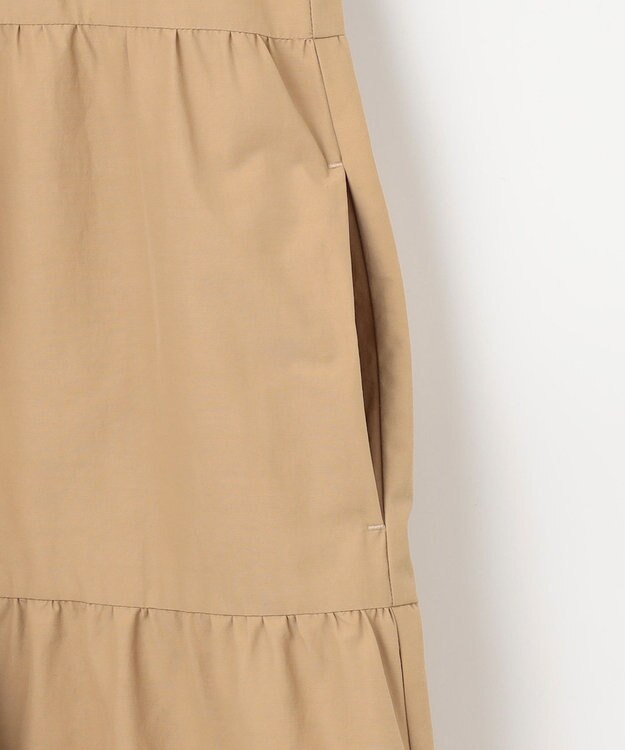 #Newans 【撥水加工/洗濯機可能】〈全身をさりげなくカバー〉リラクシーティアードワンピース ベージュ