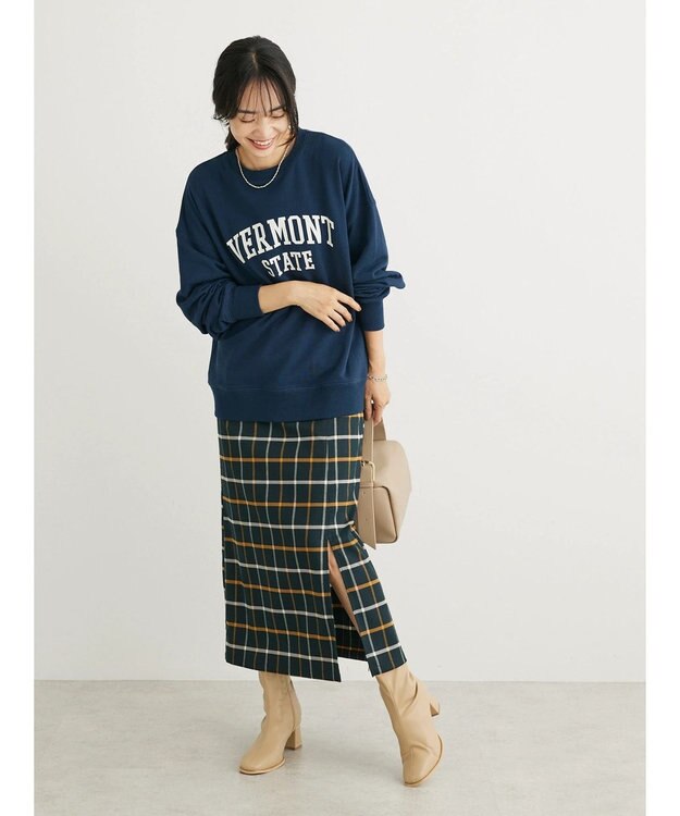 Green Parks アソートロゴ裏毛プルオーバー Navy