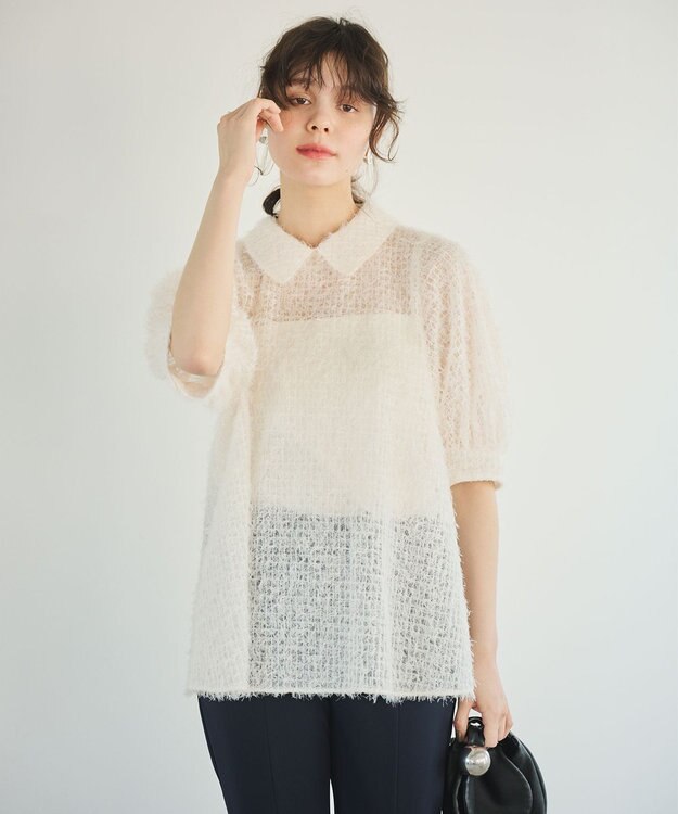 #Newans フィラッフィパフスリーブプラウス ホワイト