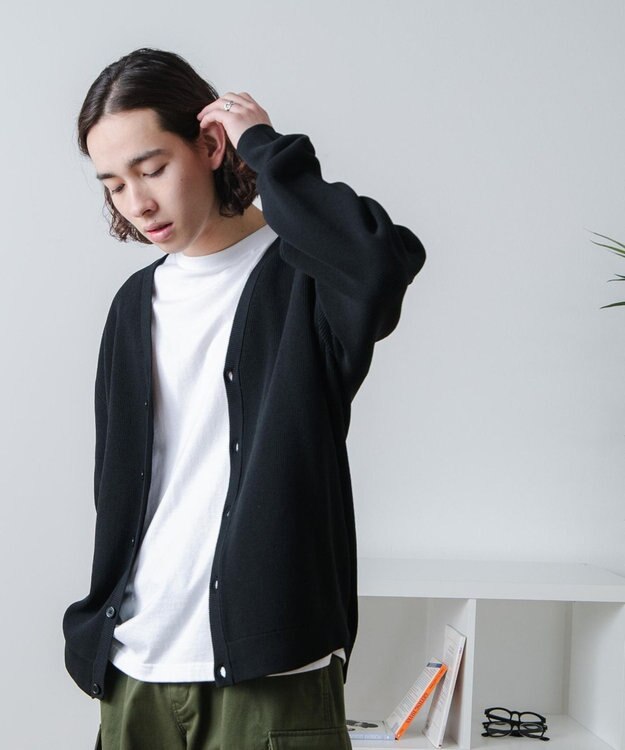 WEGO スポンジカーディガン ブラック