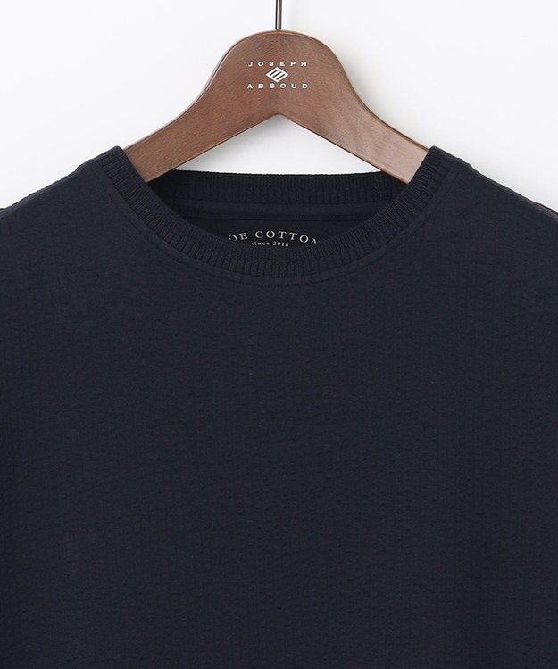 JOSEPH ABBOUD 【オーガニックコットン使用】JOE COTTONサッカークルーネックTシャツ ネイビー系