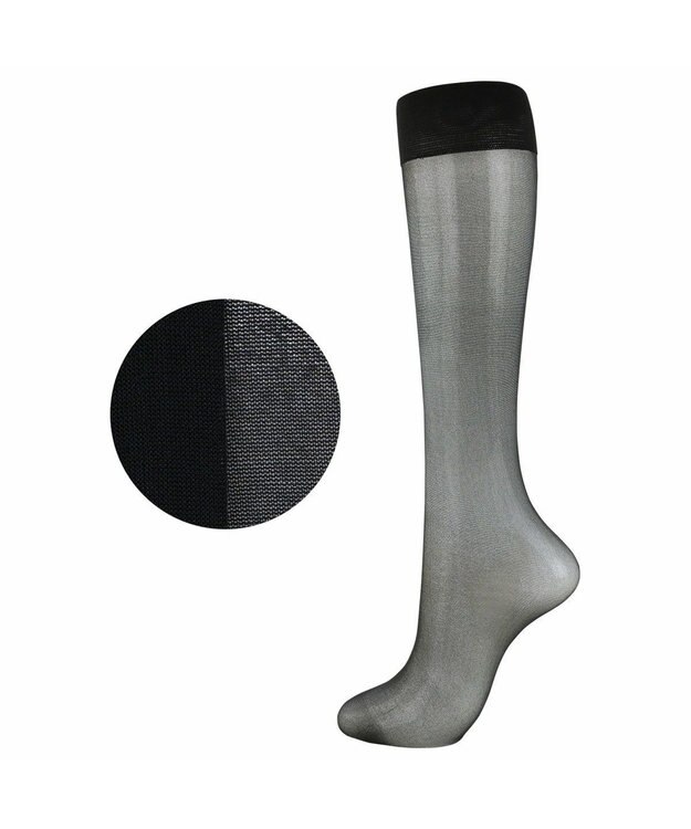 NAIGAI パンストハイソックス ナイガイ concept パンスト素材のハイソックスつま先スルー 巾広ソフト口ゴム 吸汗加工レディス ソックス 靴下 1325003 98.ブラック