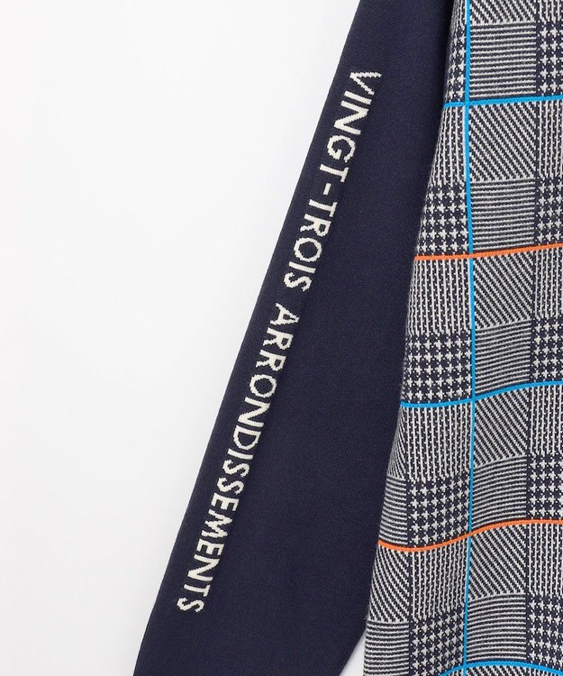 23区GOLF 【MEN】チェックジャガード　クルーネック  ニット ネイビー系3