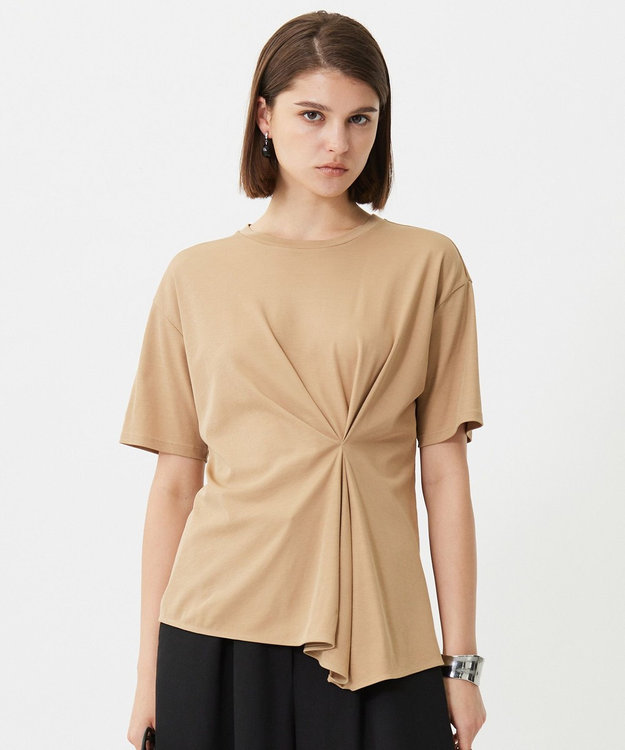 ICB L 【接触冷感・UVケア・吸水速乾・洗える】グレースジャージー イレギュラーヘムカットソー チノベージュ系